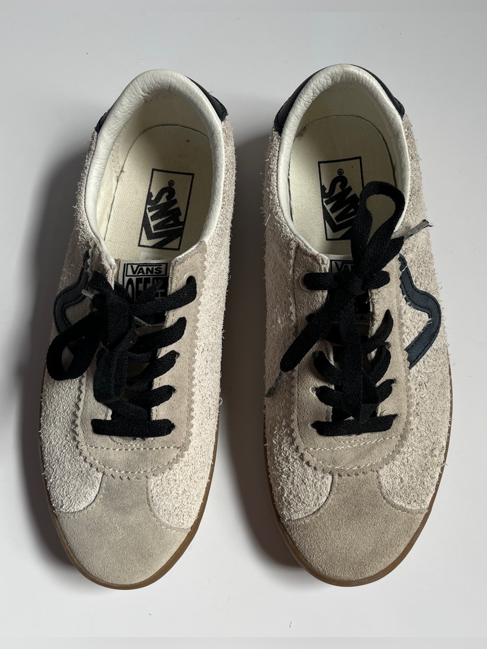 Vans Sport Low Suede Women's 8.5 Marshmallow Black Gum Retro Heritage